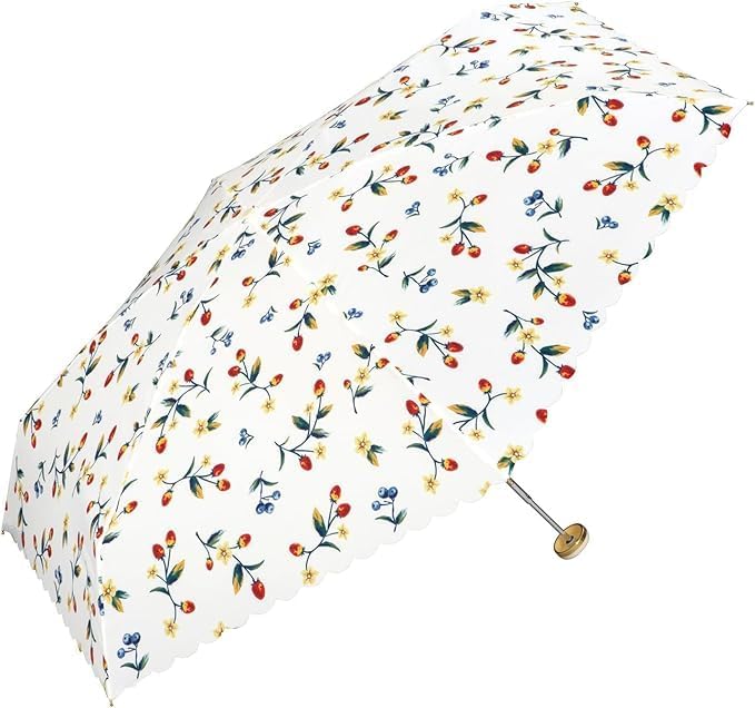 Strawberry Garden Mini Folding Umbrella, Sun Umbrella, Rain Umbrella,UV Protection, Strawberry, 3316-304-002, OF