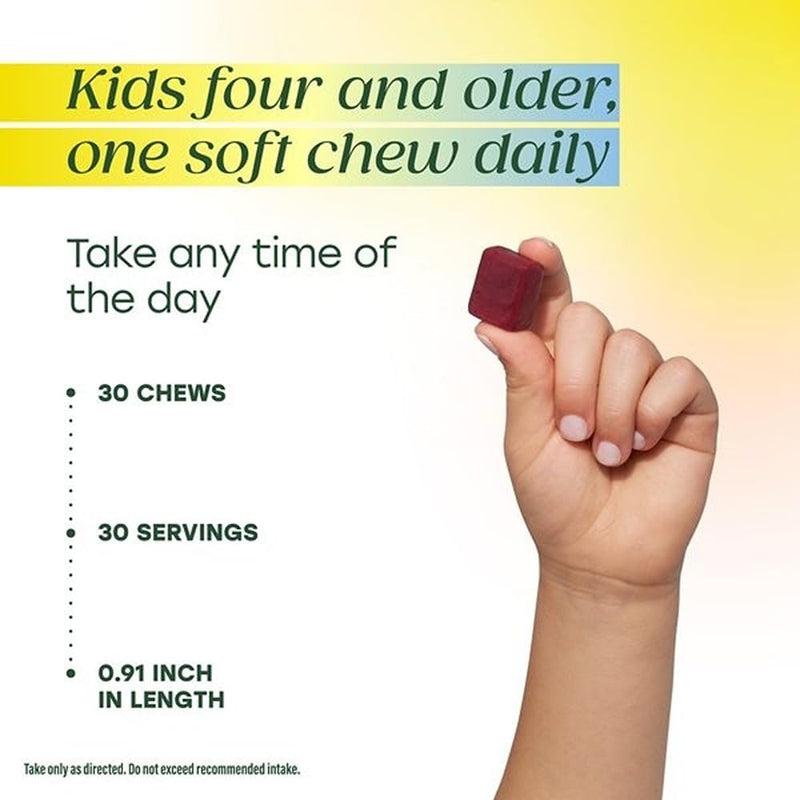 MegaFood Kids One Daily Multivitamin Soft Chews, Grape, 30 Chews (2 Pack) | Supports the Growth and Development of Kids 4+ with Vitamin B, Vitamin C, D3, Kids Vitamins, Vegetarian, 30 Servings Each 2