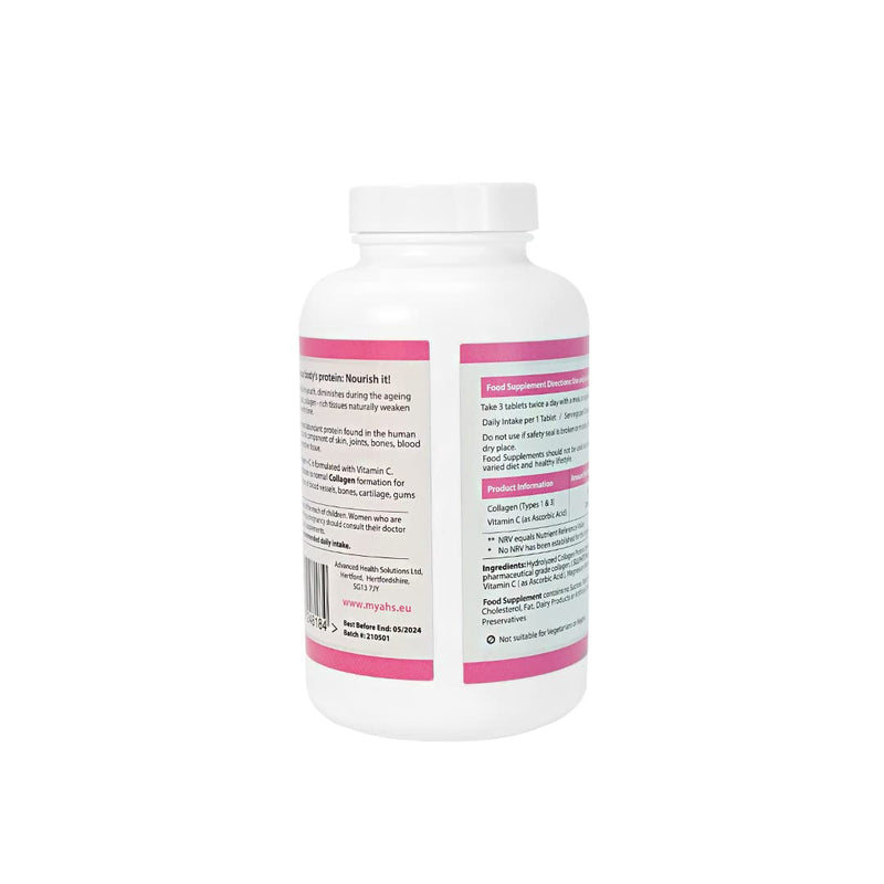 AHS Super Collagen Plus C Tablets - Pack of 250 Tablets (Also 120 + 90 Counts) 3 Sizes! 6000MG PER Serving with Added Vitamin C - Healthy Skin, Nails & Hair 250 count (Pack of 1)