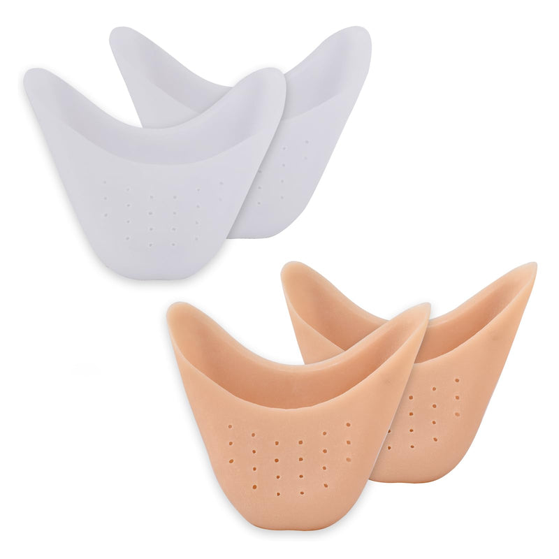 [Australia] - 2 pairs of silicone toe protectors, soft gel toe caps, ballet lace protectors, metatarsal pads, protection for pointe shoes, ballet shoes, high heel pumps 
