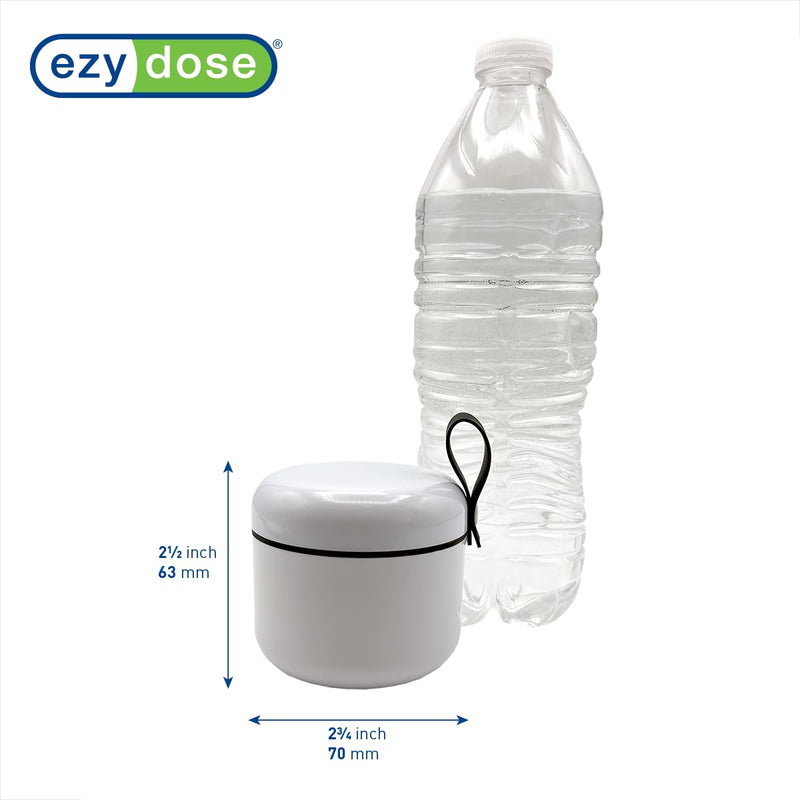 Ezy Dose Mini Vitamin Organizer, Multi Compartments, White & Black, Medium | Portable and Compact Design, Easy Access Sliding Pill Dispenser, Supplement Organizer with Anti-Mix Design, Travel Friendly White and Black/Medium