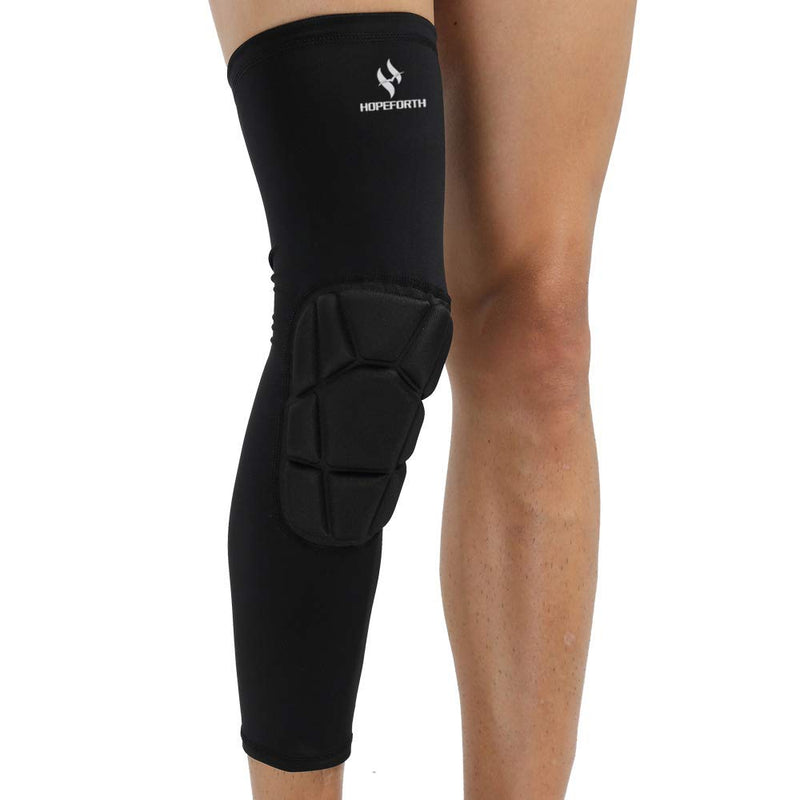 Knee Padded 2 Pack Compression Leg Sleeve Thigh Guard Sports Protective Gear Brace Support for Football Basketball Volleyball Softball Tennis Youth Kids Adult Black Knee Pad X-Large (Pack of 2)