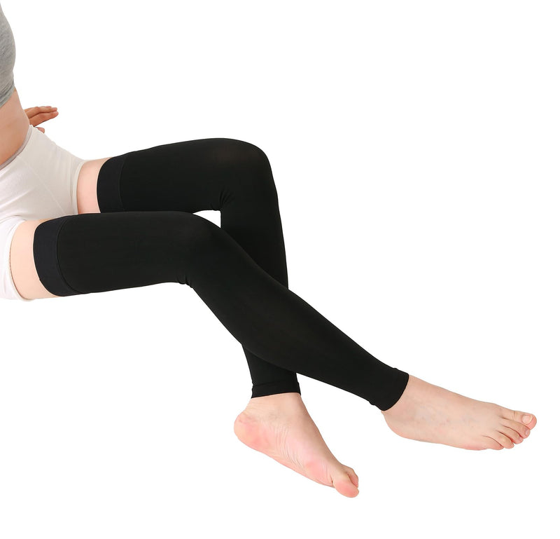 [Australia] - TOFLY¬Æ Medical Thigh High Compression Stockings Footless for Women & Men, Opaque Support Hose, 20-30mmHg Graduated Compression Socks with Silicone Band for Varicose Veins, Edema, DVT, 1 Pair Black 2XL XX-Large 20-30mmhg Footless Black 
