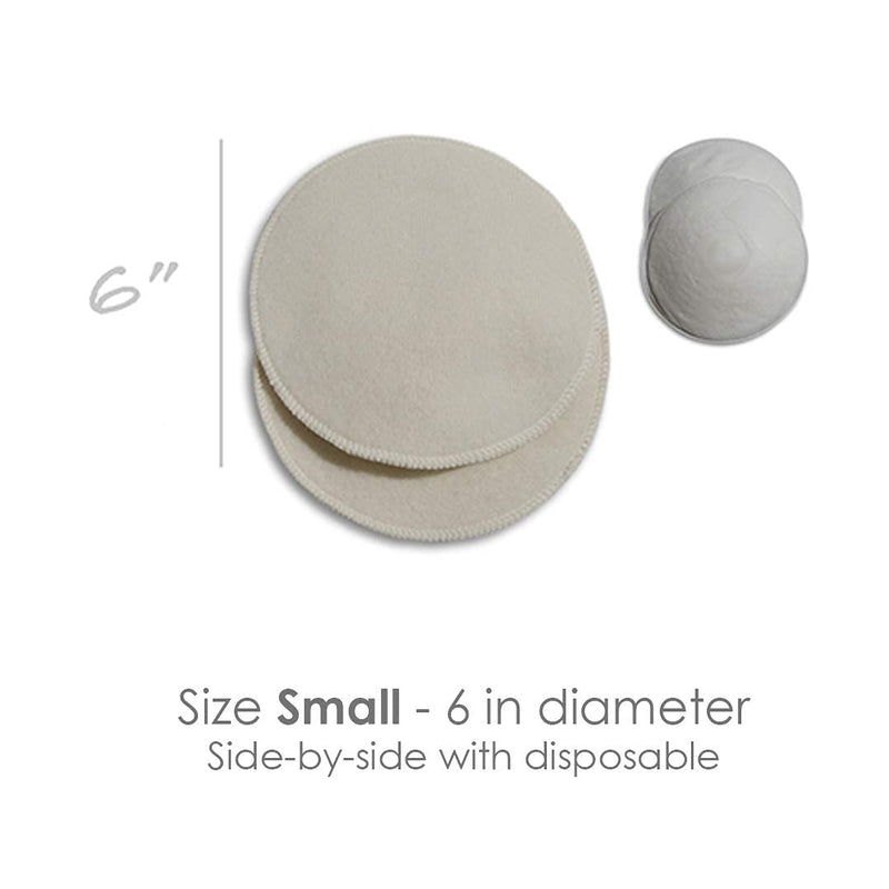 [Australia] - Merino Wool Nursing Pads, Style Softline, Regular Thickness, size Small - 6 in. diameter 6 Inch, Regular Thickness 