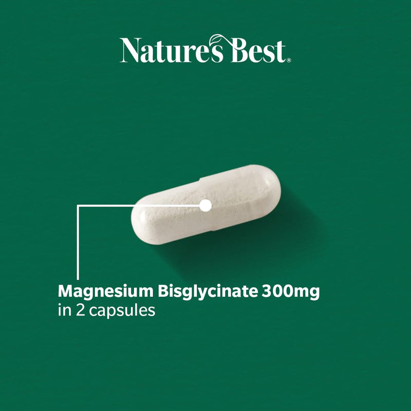 Nature’s Best Night Night Magnesium - Bisglycinate for Rest & Muscle Function - 120 Vegan Capsules (2 Month Supply)