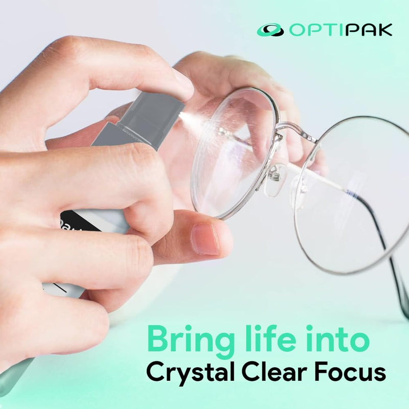 [Australia] - Sparkle Anti-Reflective Lens Cleaner Spray kit | (2) 2oz Glasses Cleaner Spray + (2) Microfiber Cloth for Eyeglasses, Sunglasses, Lenses, Screens and Camera Cleaning Kit (4 Piece Set) Silver | 2x2oz Lens Spray + 2 Microfiber Cloth 2 Fl Oz (Pack of 2) 
