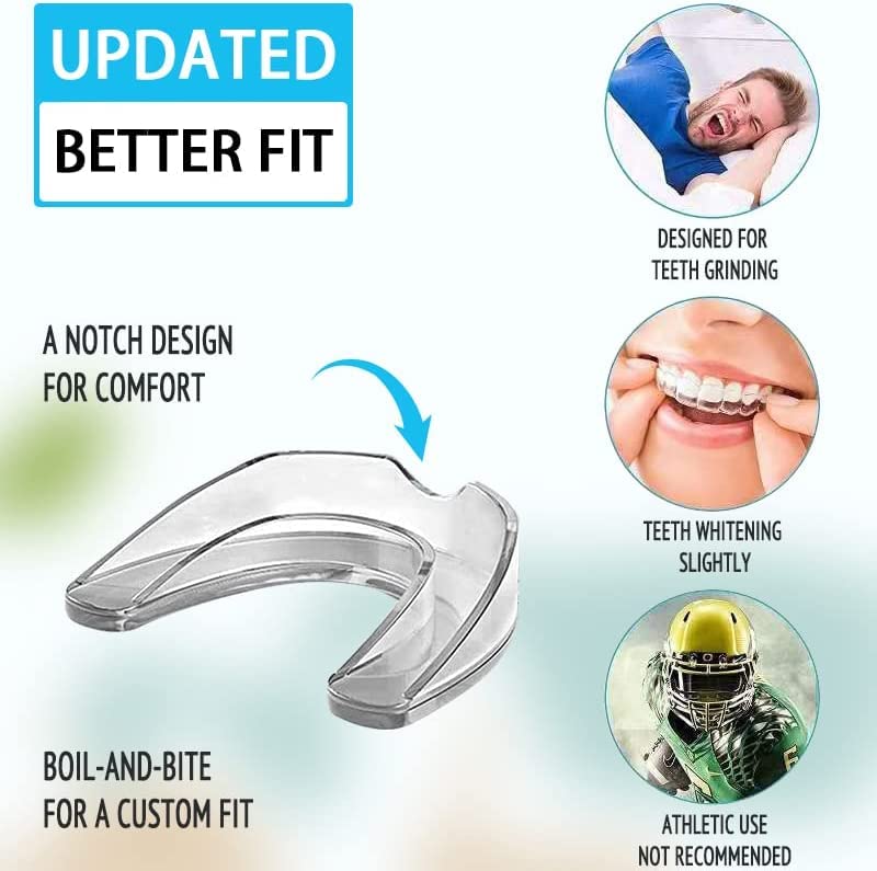 [Australia] - Mouth Guard for Clenching Teeth at Night, Sport Athletic, Whitening Tray, 2 Sizes, Pack of 8 with Travel Case 