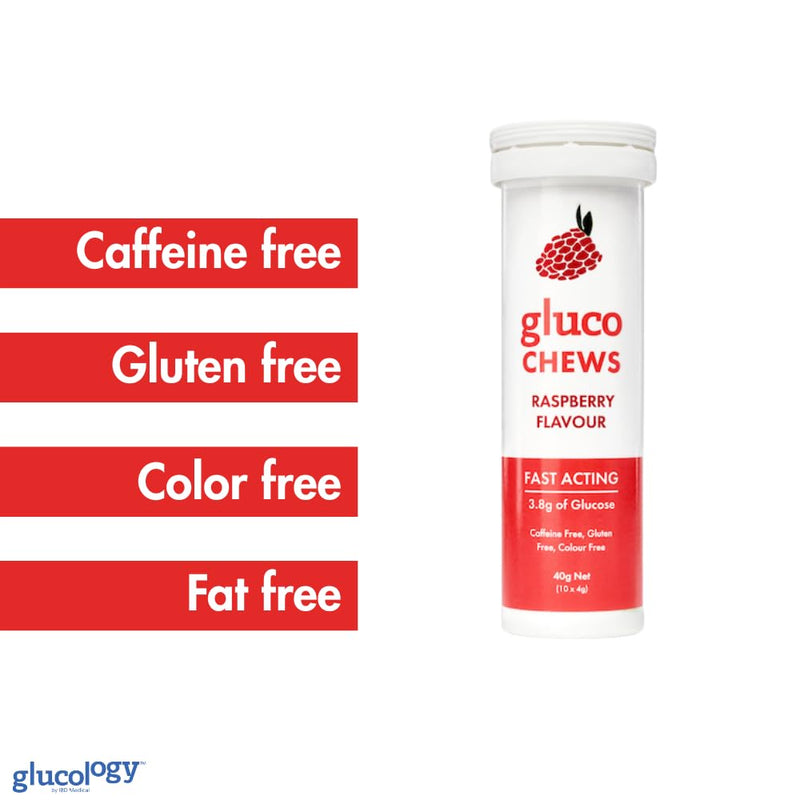 [Australia] - Glucochews Raspberry Glucose Tablets ‚Äì 60 Tablets (10 per Tube, 6 Pocket-Sized Tubes) ‚Äì 3.8g Fast-Acting Glucose Each ‚Äì Boosts Energy ‚Äì Gluten-Free, Fat-Free, Caffeine-Free 