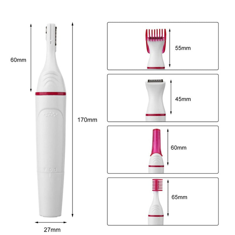 [Australia] - Eyebrow trimmer for women, facial hair remover for women, electric hair removal, pain-free facial razor, electric razor trimmer for women, for body, facial hair, lips, chin, white 2 