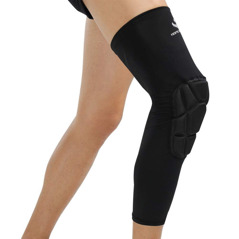 Knee Padded 2 Pack Compression Leg Sleeve Thigh Guard Sports Protective Gear Brace Support for Football Basketball Volleyball Softball Tennis Youth Kids Adult Black Knee Pad X-Large (Pack of 2)