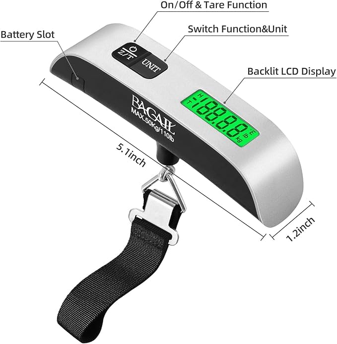 BAGAIL 6 Set Compression Packing Cubes and Digital Luggage Scale