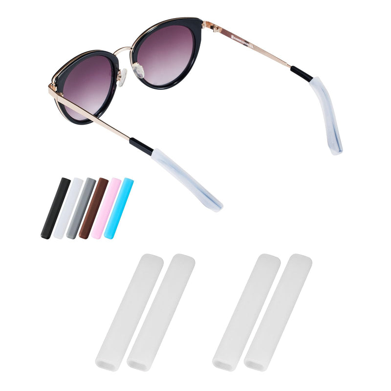 [Australia] - Gdnmapt Silicone Glasses Ear Cushion, Anti Slip Eye Glasses Ear Gripper, Comfortable Glasses Ear Grips, Eyeglass Ear Cushions Solution for Sore Ears, Temple Sleeves Tips for Glasses (2 White Pairs) 2 White Pairs 