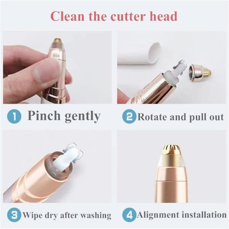 [Australia] - Eyebrow Trimmer for Women, Trimmer Electric, Portable Eyebrow Removal, Precision Eyebrow Trimmer Painless for Face, Eyebrows, Lips, Nose (White) 