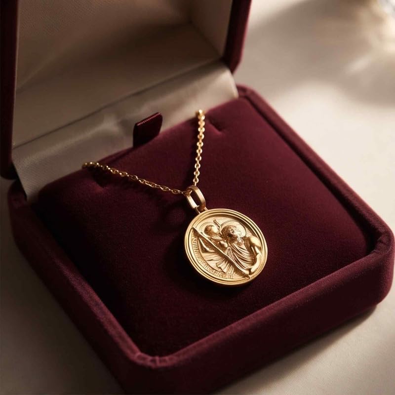 925 Sterling Silver Saint Christopher Pendant Necklace |LK_NLC_00500
