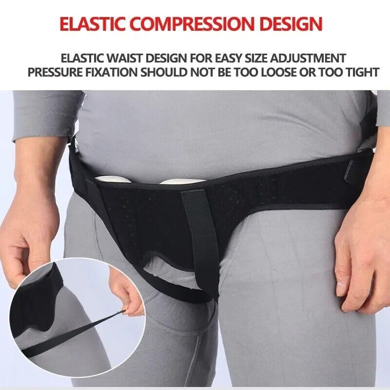 PENINSULA LOVE Hernia Belt for Men Double Inguinal Truss Hernia Support Brace with 2 Removable Compression Pads Adjustable Groin Pain Relief Waist Strap black-XL