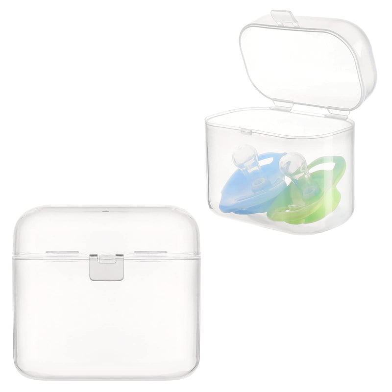 Accmor Pacifier Case, Pacifier Container Can Storage 2 Pacifiers, Baby Pacifier Holder Case for Travel, BPA Free,Transparent,2 Pack Transparent