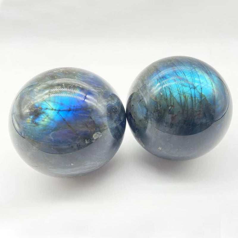 Natural Labradorite Sphere Rock Quartz Crystal Ball Healing Ornament Specimen + Pedestal (500g) 500g