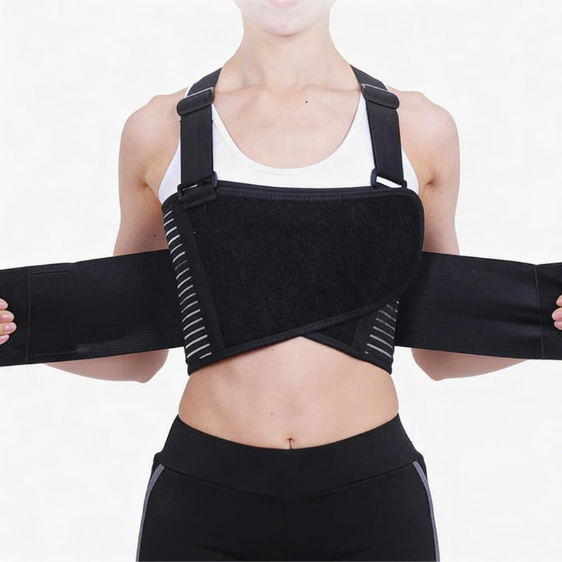 [Australia] - ORTONYX Sternum and Thorax Support Chest Brace for Men and Women - Brocken Fractured, Dislocated Cracked Ribs - Open Heart Surgery Recovery - HB5251/Black/Medium Medium (Pack of 1) Black 
