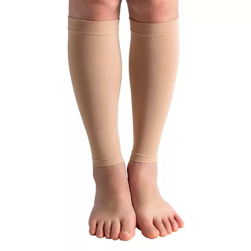 bounfend® Calf Compression Sleeves Socks for Men & Women (20-30mmHg) Leg Plus Size, Medical Grade for Varicose Veins, Swelling, Shin Splint, Edema, Nurses & Maternity, Running, Beige XXXL XXX-Large