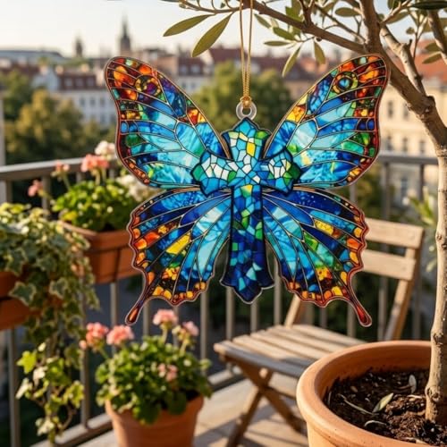 Butterfly Cross Suncatcher Ornament, Christian Gifts for Women