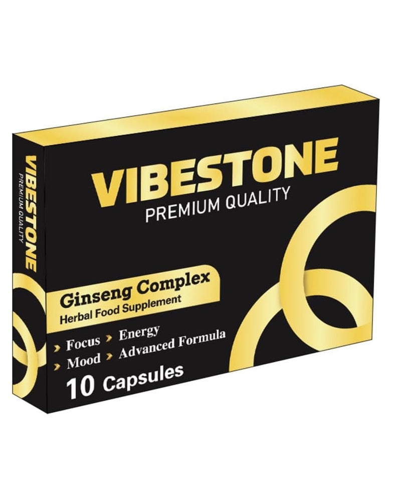 VIBESTONE Gold- Enhance Your Performance - Extra Strength Performance Enhancing Pills, Stamina Endurance Booster Gold Supplement Pills for Men - 10 Ginseng Capsules for Men UK