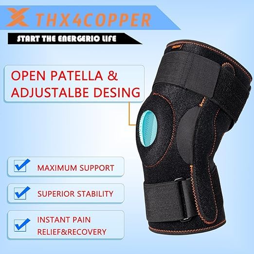 [Australia] - Thx4COPPER knee support, knee bandage, adjustable knee pads with patella gel pads and double-sided side stabilizers, knee orthosis support for ACL, sports, running M 