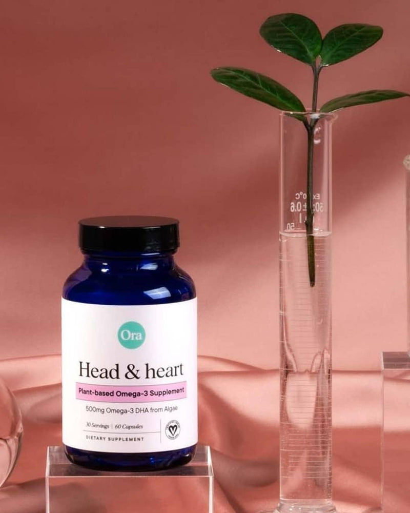 [Australia] - Ora Organic Vegan Omega 3 Supplement - 500mg DHA for Brain, Eye, and Heart Health - Made from Sustainable Algae - 60 Capsules 