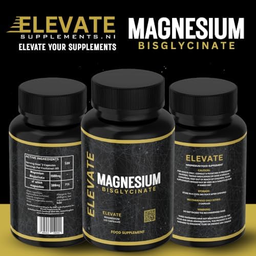 Magnesium Glycinate (Bisglycinate) - 120 High Strength Capsules, Highly Absorbable Chelated Magnesium Supplement for Sleep, Relaxation, Muscle Recovery, Stress Relief, Heart & Nervous Support