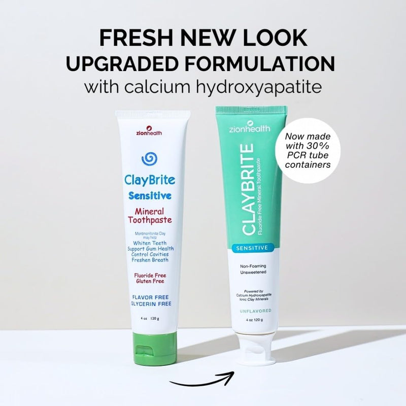 ClayBrite Sensitive Natural Toothpaste Zion Health 4 oz Paste