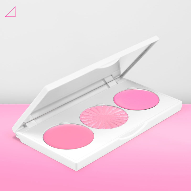 [Australia] - OFRA Midi Palette Cotton Candy Skies - Face Makeup Palette - 3 Pigmented Pink Blushes - Matte, Satin and Cream - Cruelty-Free Blush Palette, Highlighter Palette and Colorful Eyeshadow Palette 