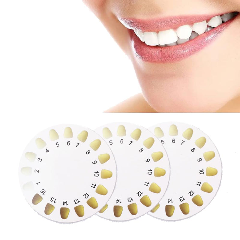 [Australia] - Uadme Teeth Color Cards, 3 Pcs Tooth Color Comparison Charts, Teeth Whitening, Shading, Dental Tooth Guide, Color Tracking Cards for Clinic, Hospital 