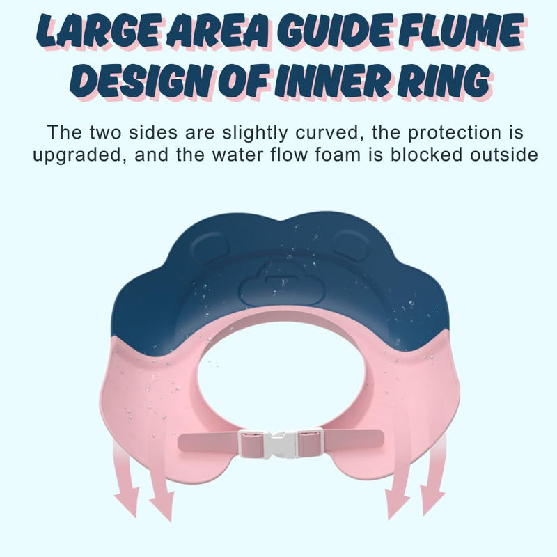 [Australia] - Baby Shower Cap - Waterproof Bath Visor for Toddlers 1-3 Years, Extra Soft Silicone Hair Washing Hat for Kids, Keep Water Out of Eyes(Animal Design) (Pink) Pink 