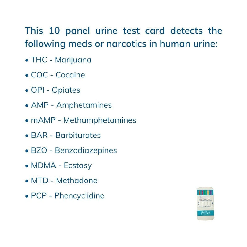 [Australia] - 10 Panel Dip Drug Testing Kit, Test for 10 Different Drugs. (1) 