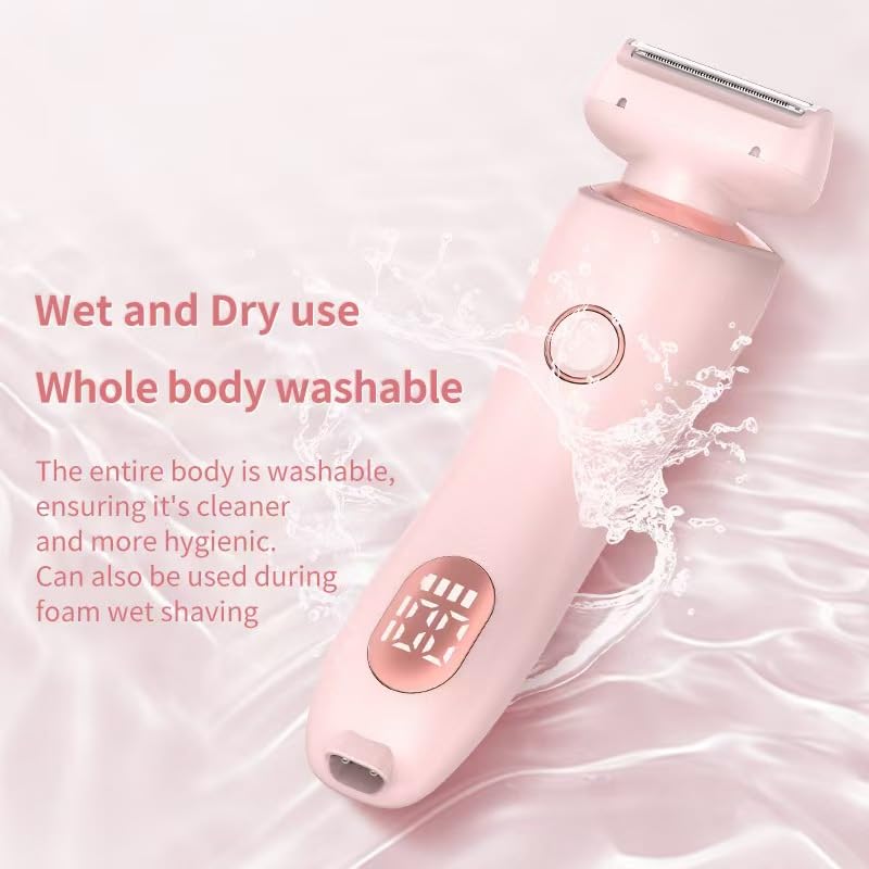 Livora Electric Shaver for Women | 2 in 1 Silk Glide Pro Razor | Wet & Dry Waterproof with Removable Head | Painless Hair Removal for Leg, Arm, Underarm & Bikini Area | (Pink) Pink