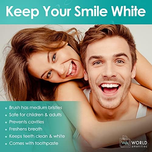 [Australia] - World Amenities - Bulk Disposable Dental Kit Bundle with Toothbrush and Toothpaste 1 Count (Pack of 24) Clear Frosted Sachet 