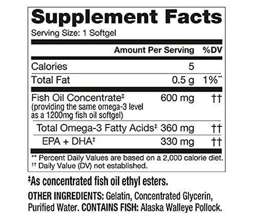 [Australia] - Walgreens (Formerly Finest Nutrition) Half-The-Size Fish Oil 1200 mg Softgels 200.0ea 
