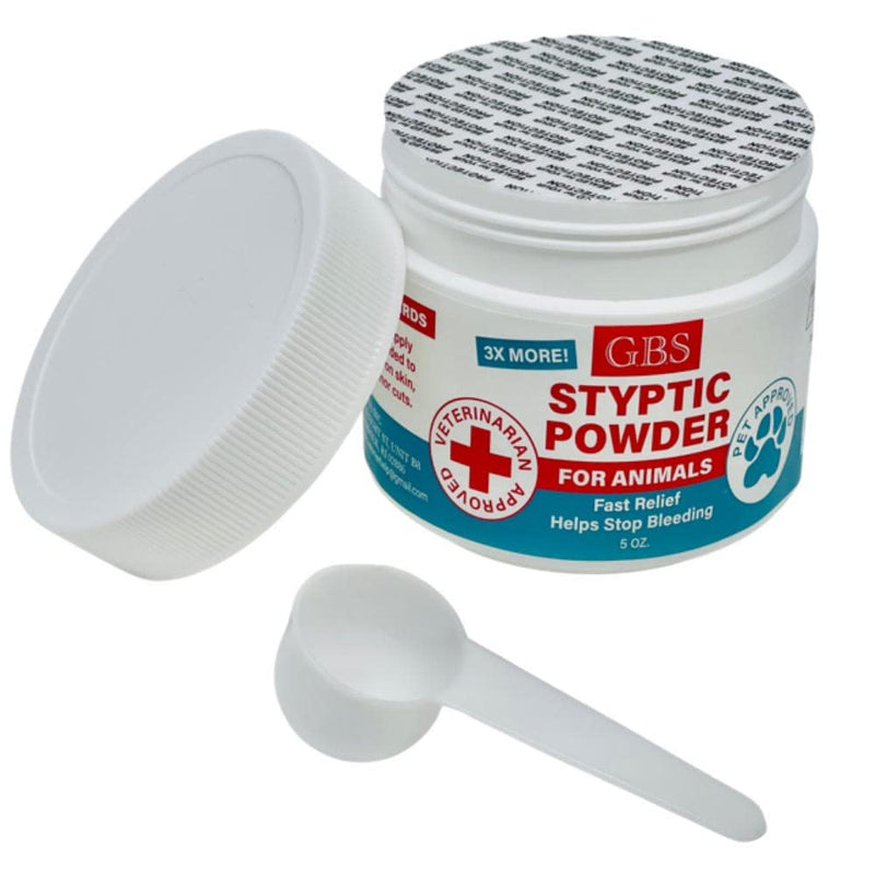 G.B.S 5 oz Quick Stop Styptic Powder for Animals Dogs with Sealed Top + Scoop, Cats & Birds Cutting Nails - Stop Bleeding Styptic Clotting Blood Powder & Dog & Cat Pets Nail Trimmers and Clippers - PawsPlanet Australia