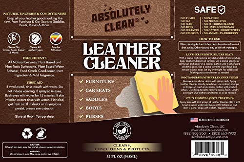 [Australia] - Amazing Leather Cleaner/Conditioner/Deodorizer | Powerful, Natural Enzyme Cleaner | USA Made | Great for Leather & Vinyl, Furniture, Boots, Purses, Clothing & More Removes Stains Spray & Wipe (16oz) 16 Fl Oz (Pack of 1) 