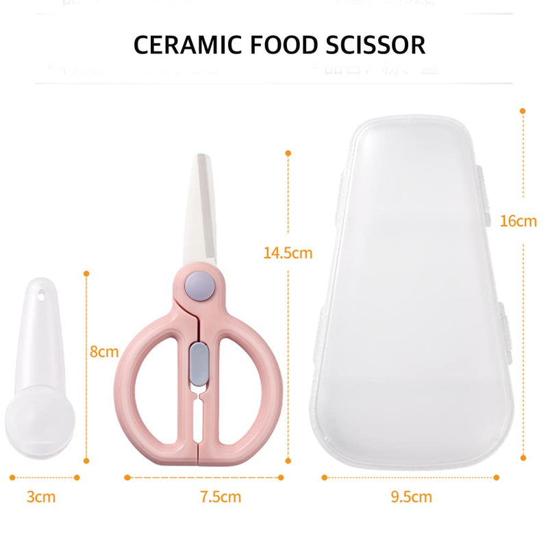 [Australia] - Ceramic Scissors for Baby Food,Portable Baby Food Scissors,Children Safety Food Cutter,with Blade Cover and Travel Case (GREEN) Green 
