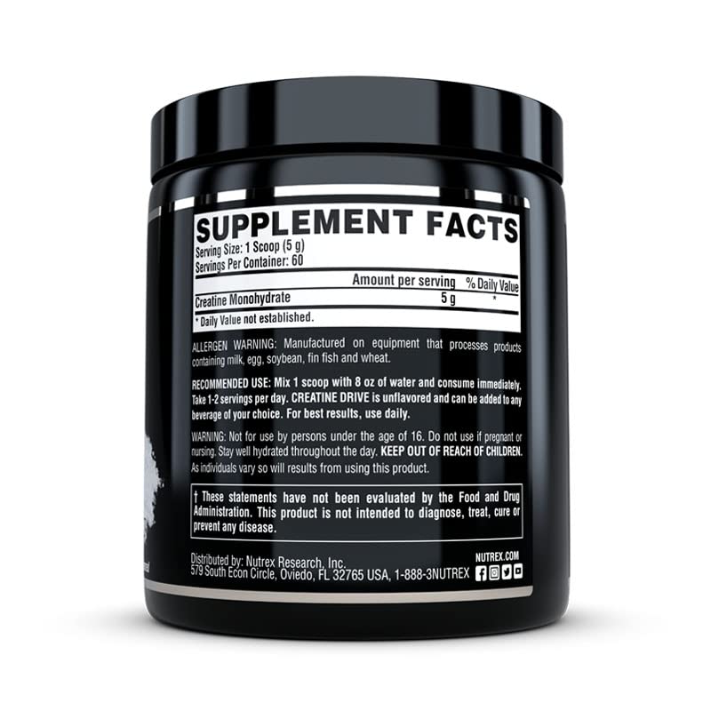 [Australia] - Nutrex Research Creatine Monohydrate Powder Unflavored | 5G Micronized Creatine Powder Per Serving | 60 Servings 60 Servings (Pack of 1) 