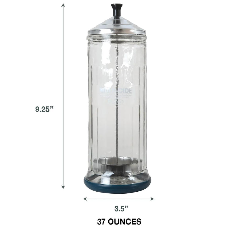 [Australia] - ForPro Multi-Cide Tall Glass Jar, for All Hairstyling Tools Including Brushes, Combs & Shears, 37 oz 37 Ounces 