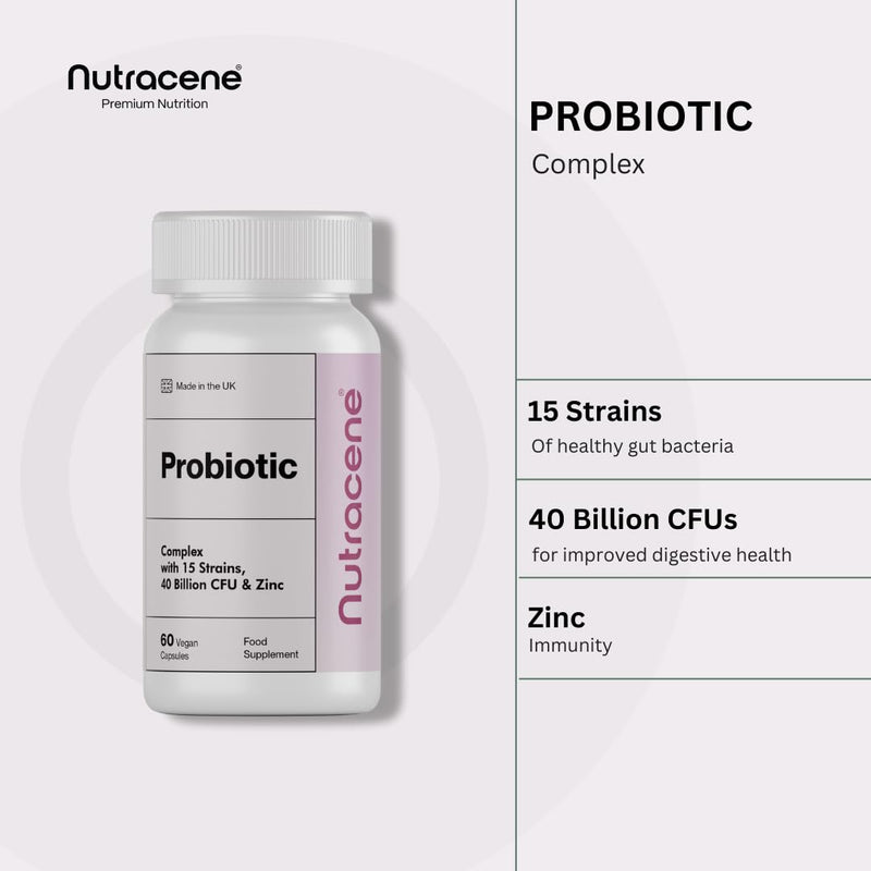 Advanced Probiotic | Delayed Release Capsule | 40 Billion CFU | 15-Strain Formula with 26B Acidophilus | Made in the UK | GMP Standards | Vegan | Gluten & Dairy Free
