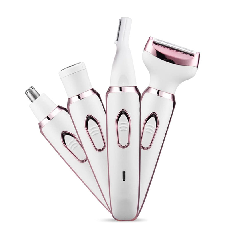 [Australia] - Electric Razor for Women,Hair Trimmer for Face Nose Eyebrow Beard Mustache Arm Leg Armpit Bikini,Painless Rechargeable Portable 4 in 1 Womens Body Shavers Set 