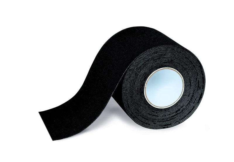 K-Active Kinesiology Tape Classic Black, Water Repellent and Hypoallergenic, 50 mm x 5 m, 2 roll Set 2 Roll 50 mm x 5 m