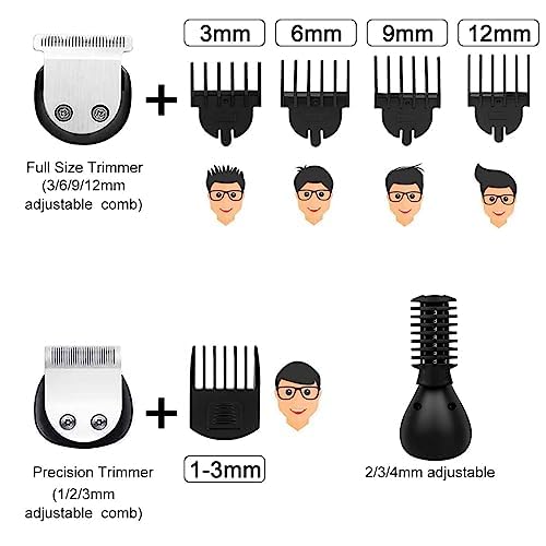 [Australia] - Hatteker professional hair clipper hair trimmer men's beard trimmer hair trimmer razor men's electric precision trimmer body hair trimmer nose hair trimmer waterproof 6 in 1 