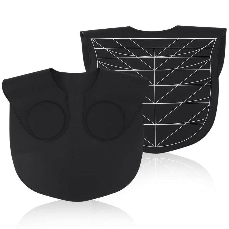 Hair Cutting Collar with Guidelines – Waterproof Silicone Cutting Cape & Weighted Neck Wrap for Hair Stylist, Barber Shop, Salon & Home Use – Large Haircut Mat for Precise Styling - Black