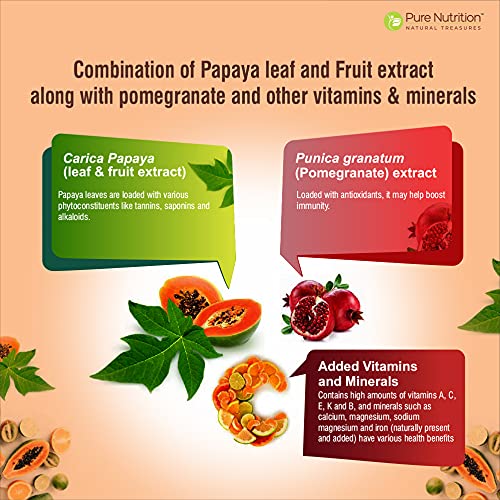 [Australia] - Pure Nutrition Papaya Complete | 120 Caps | Carica Papaya Leaf Extract with Iron, VIT C, VIT A & Folic Acid | Supports Platelet Immunity & Digestion Non-GMO | Gluten-Free 120 Count (Pack of 1) 