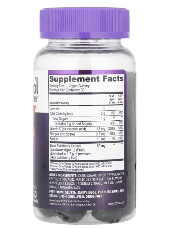 Sambucol Black Elderberry Syrup and Gummies - 7.8 Fl Oz, 30 Count Bundle | For Kids, Elderberry Supplement with Vitamin C and Zinc, Syrup & Chewable Gummies for Children Kids Syrup + Gummies