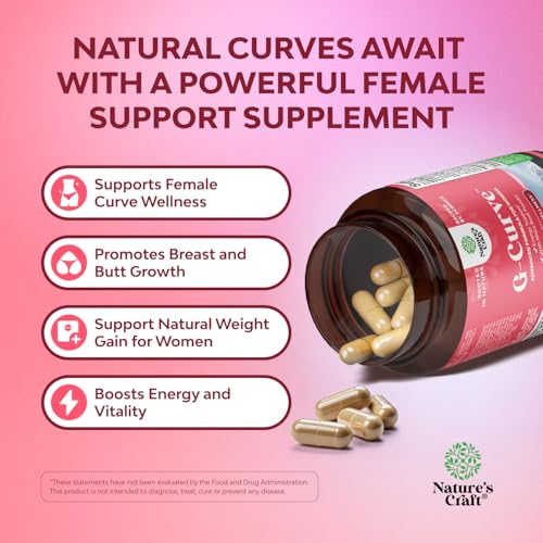 Bundle of G-Curve Butt and Breast Growth Capsules - Horny Goat Weed Muira Puama & Maca Root and Saw Palmetto for Women - DHT Blocker Hair Vitamins for Hair Loss Supplement with Maca Root & Biotin