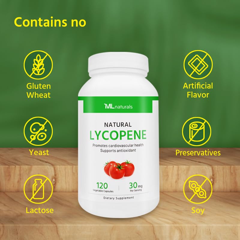 [Australia] - Natural Lycopene 30 mg 120 Vegetable Capsules. All-Natural from Tomatoes. Non-GMO. Antioxidant Supplement. 120 Count (Pack of 1) 